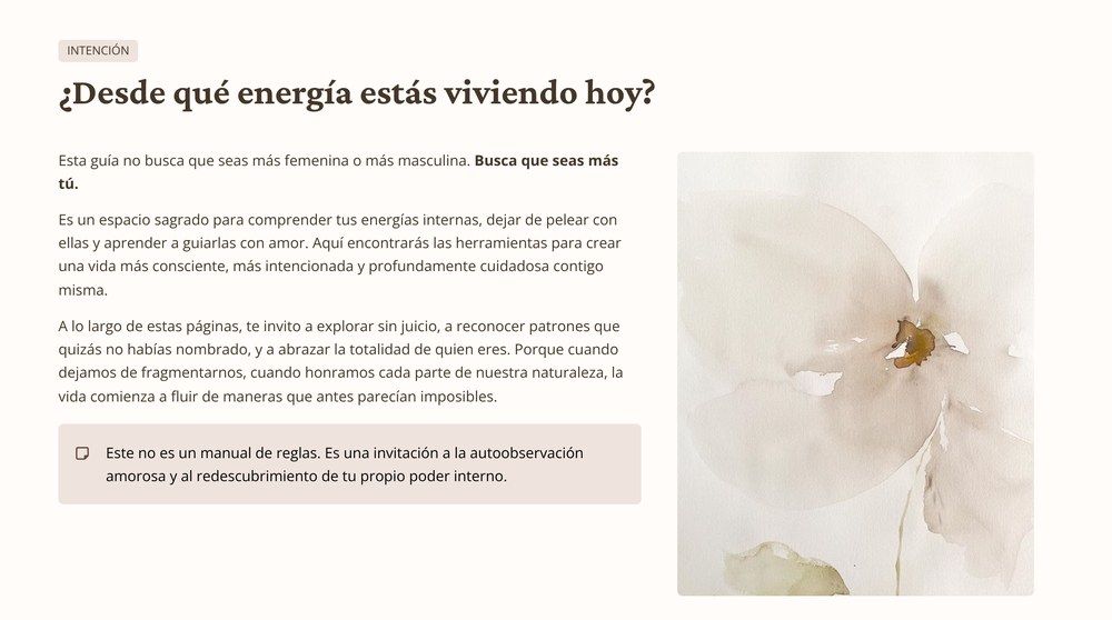 Página interior — «¿Desde qué energía estás viviendo hoy?», la invitación a la autoobservación